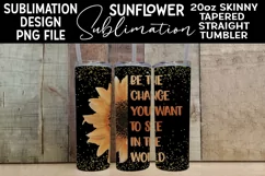 Sunflower Gold Glitter 20oz Skinny Tumbler Product Image 1