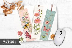 Butterfly and Floral Bookmark Set Mouse Pad PNG Design Product Image 1