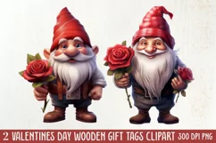 Cute Valentine Gnome Clipart, Gnome Clipart, Cute Gnome Product Image 1