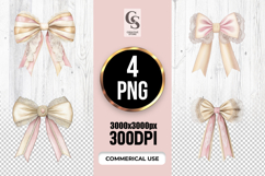 Elegant Lace Bow Ribbon Watercolor Clipart Sublimation PNG Product Image 1