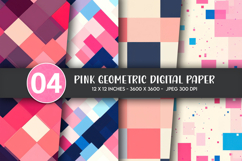 Pink Geometric Digital Paper Product Image 1