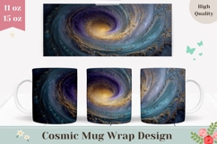 Space Mug Wrap Design, Galaxy Mug, Glitter Mug Sublimation Product Image 1
