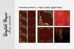 Burgundy Digital Papers | Floral Digital paper Product Image 2