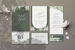 wedding card invitation set with roses flower wreath Product Image 1