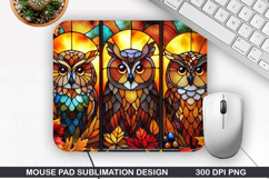 Halloween Owls Mouse Pad Sublimation,Halloween Mouse Pad PNG Product Image 1