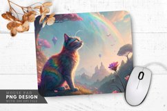 Dreamlike Rainbow Cat Mouse Pad PNG Design Product Image 1