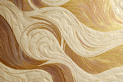 A luxurious gold and cream textured wallpaper with swirling Product Image 1