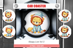 Car Coaster Sleepy Lion Product Image 1