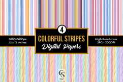 Colorful Stripes Digital Paper Pattern Product Image 1