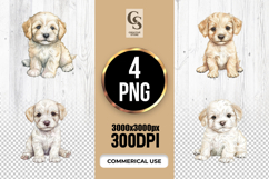 Cute Watercolor Puppy Dog Clipart Sublimation PNG Product Image 1