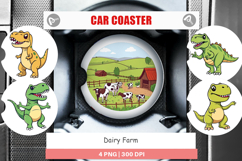 Car Coaster Dairy Farm Scene Product Image 1