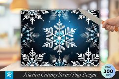 Snow Snowflake Pattern Christmas Cutting Board PNG Product Image 1