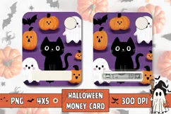 Cartoon Halloween Money Card, Cartoon Black Cat Money Card Product Image 1