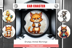 Car Coaster Grumpy Animal Mornings Product Image 1