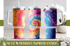 Tie Dye Tumbler Template, Swirl 40 Oz Tumbler Wrap Design Product Image 1