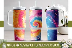 Tie Dye Tumbler Template, Swirl 40 Oz Tumbler Wrap Design Product Image 1