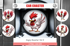 Car Coaster Angry Rooster Product Image 1