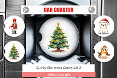 Quirky Christmas Cuties Car Coaster Product Image 1
