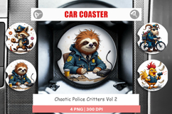 Car Coaster Police Chaos Critters Product Image 1