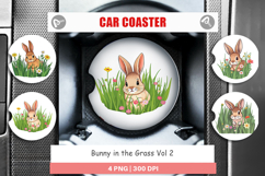 Car Coaster Grass Bunny Product Image 1