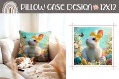 Easter Eggs Pillow Print, Funny Easter Bunny Pillow PNG Product Image 1