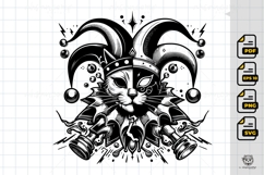 Line Art Cat Jester Chess Piece Product Image 1