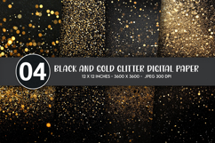 Black and Gold Glitter Digital Paper Product Image 1