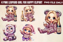 Pink leopard girl for Happy Clipart PNG Product Image 1