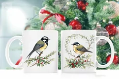 Watercolor Winter Tomtit cliparts. 3 PNG sublimation Product Image 4