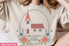 As for me and my house PNG, Retro Church Sublimation PNG Product Image 1