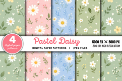 Pastel Daisy Seamless Pattern JPG Product Image 1