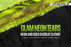 Glam Neon and Gold Tears Clipart Product Image 1