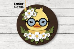 Duck with glasses SVG laser cut file for Glowforge Product Image 1