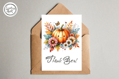 Thanksgiving Card. Printable cards. Cute Pumpkin Product Image 2