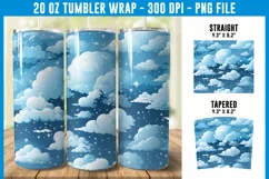 Snowy Clouds Tumbler Wrap | Winter Tumbler Wrap Product Image 1