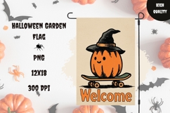 Spooky Halloween Pumpkin Garden Flag, Welcome Garden Flag Product Image 1