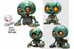 Halloween, Skelton, Blue, Ephemera, PNG, Clipart Product Image 1