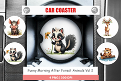 Morning After Animals Car Coaster Product Image 1