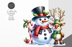 Christmas clipart, Snowman clipart, Winter sublimation Product Image 1