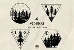 4 Forest silhouettes SVG PNG EPS Product Image 1