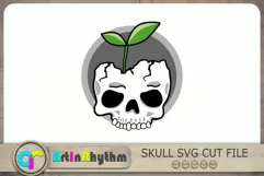 Skull Svg, Skull with a plant Svg, Cute Skull Shirt Design Product Image 1