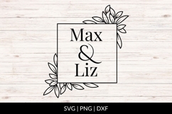 Hand Drawn Wedding Frame SVG With Corner Leaves Product Image 1