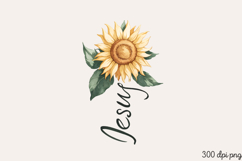 Jesus PNG, Sunflower Christian Sublimation PNG Product Image 1