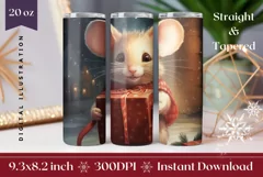 Christmas Tumbler Sublimation, Christmas Mouse Tumbler Wrap Product Image 1