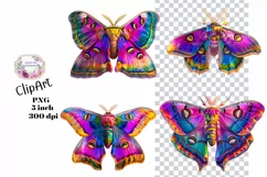 Moths, Junk Journal, PNG, Clipart, Ephemera, Butterflies Product Image 1