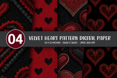 Velvet Heart Pattern Digital Paper Product Image 1