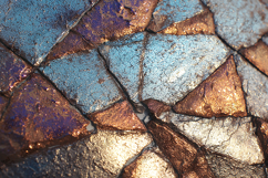 Iridescent Metallic Cracked Mosaic Texture Abstract Product Image 1