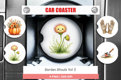 Car Coaster Watercolor Garden Ghouls Product Image 1