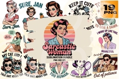 Retro Sarcastic Woman PNG Bundle Product Image 1