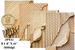 Sepia, Brown, Torn, Papers, Junk Journal Product Image 1